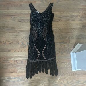 Elegant Black Beaded Dress